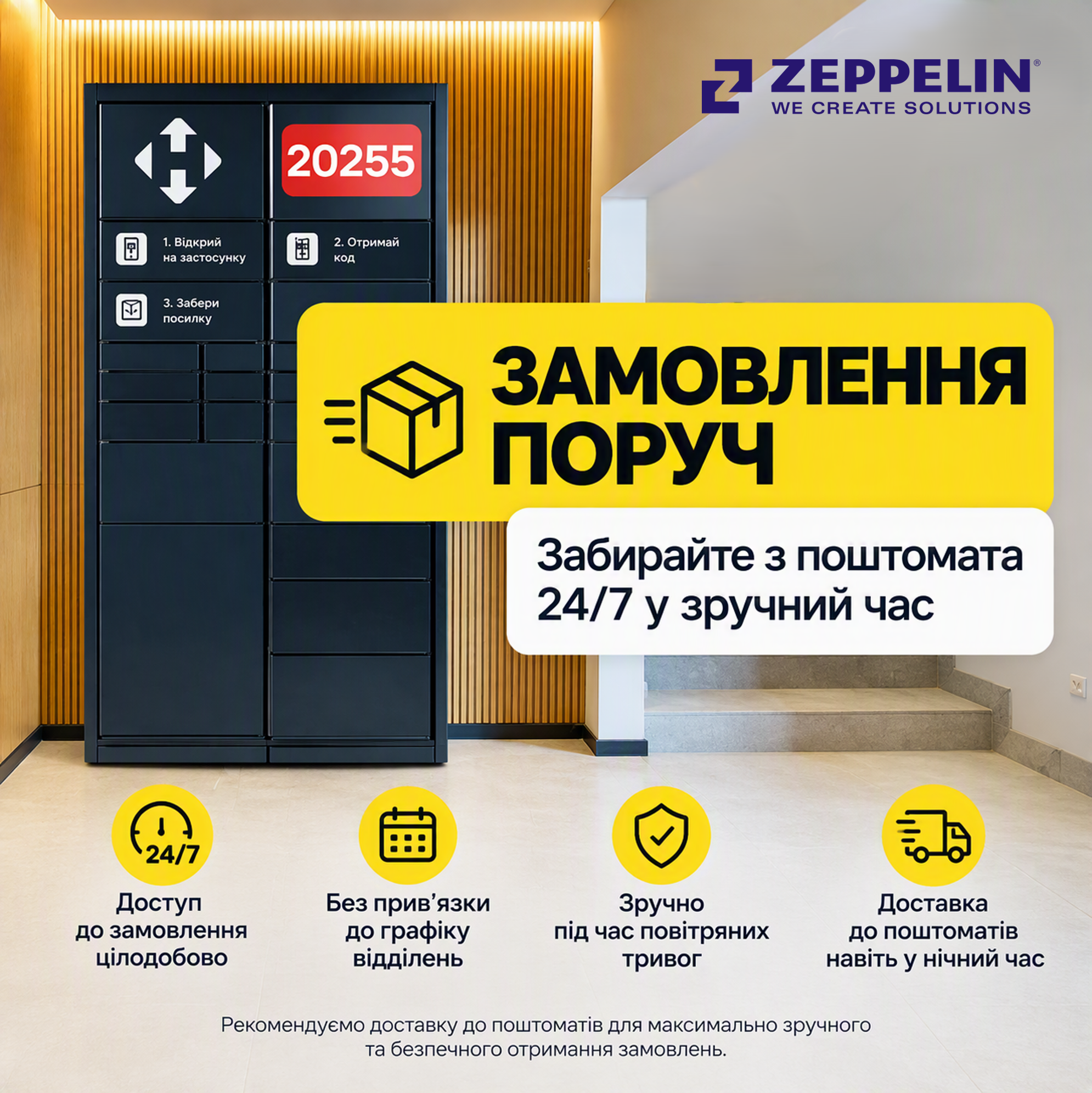 Забирайте свої замовлення з поштомата Нової пошти 24/7!